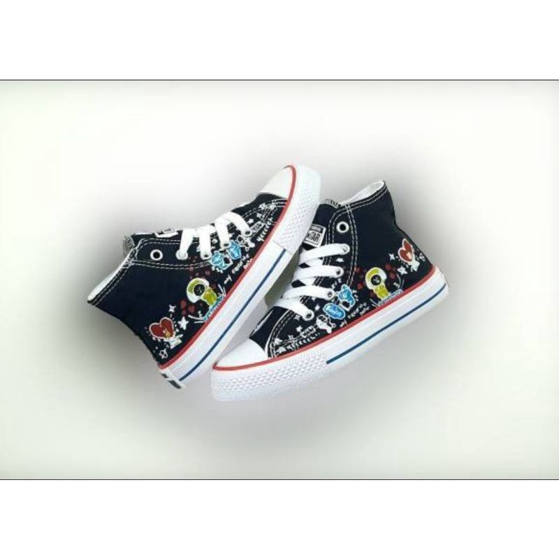 ( OBRAL )SEPATU ANAK CONVERSE ALL STAR (TALI) KARAKTER BT21/BTS  ( SNEAKER KIDS & JUNIOR)-1
