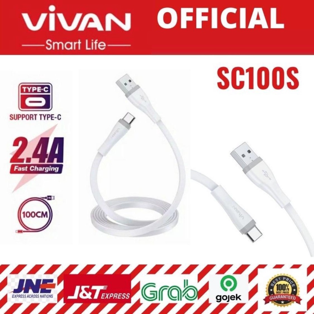 Kabel Data VIVAN SC100S 2.4A 100cm Quick Charge SR (Type C) ORIGINAL