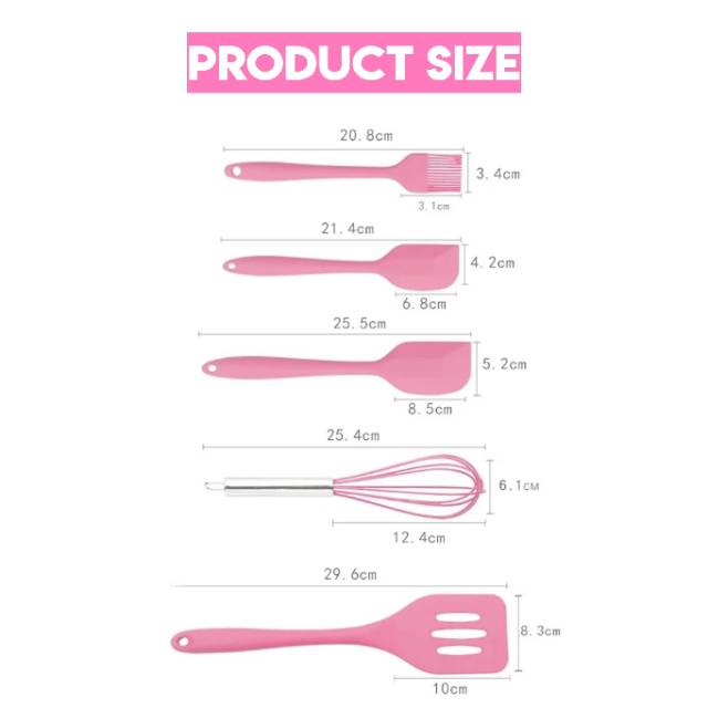 Spatula Silikon / Silicone Set Pink