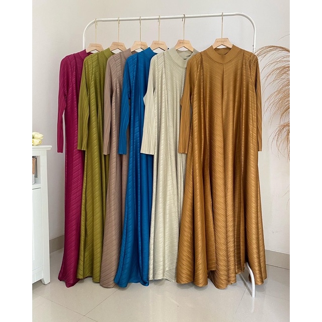 Premium pleats dress / gamis plisket premium