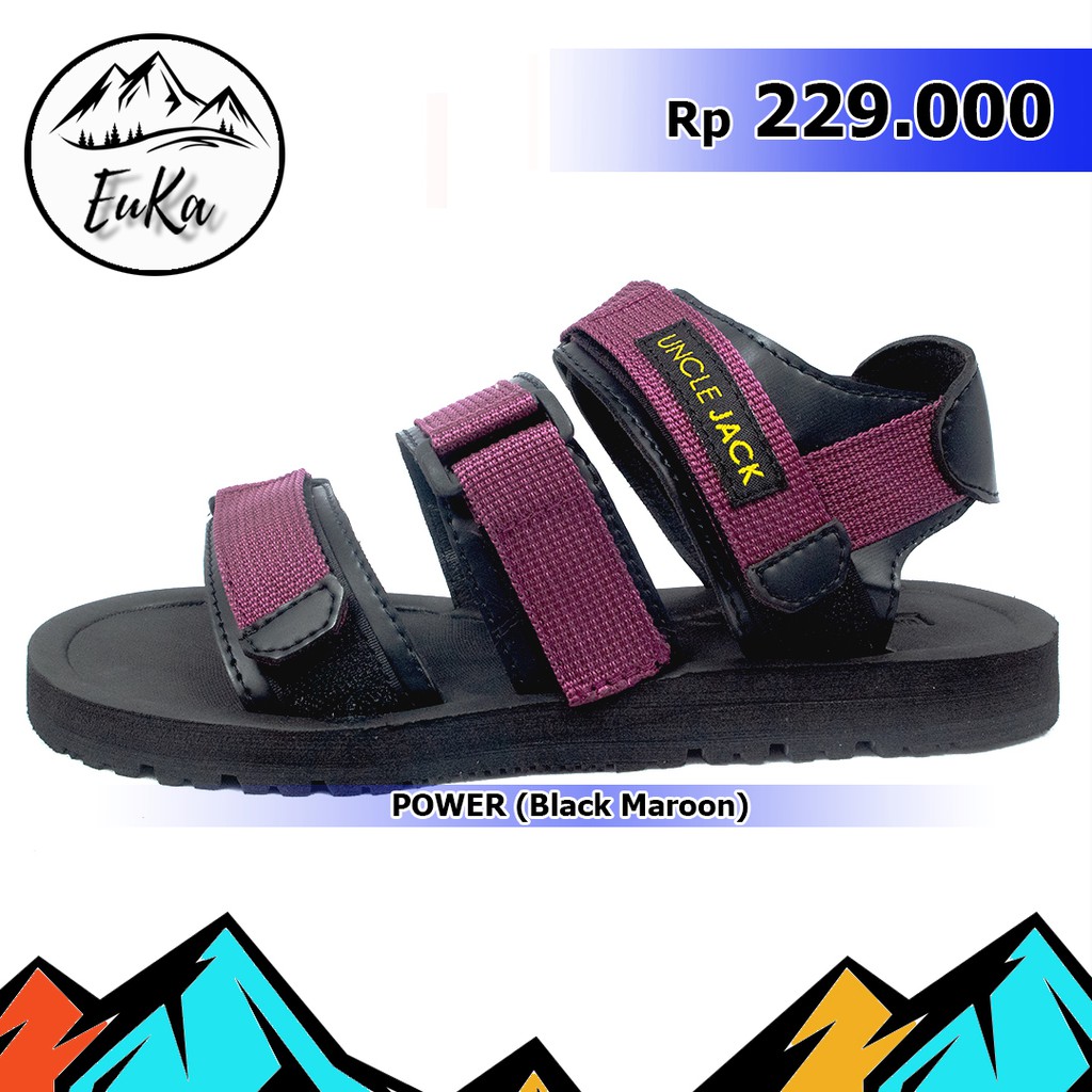 POWER BLACK MAROON Sandal Gunung