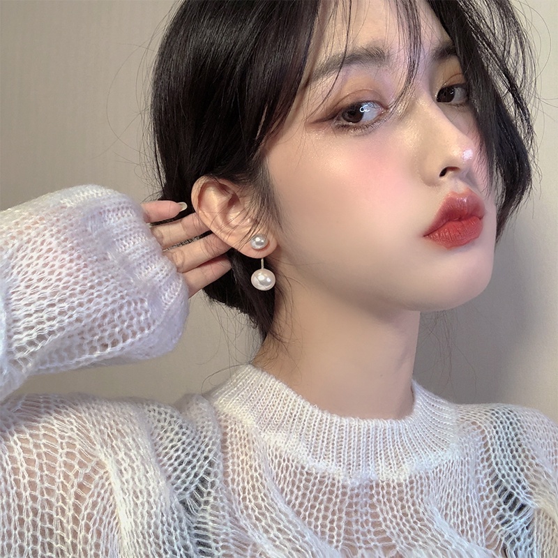 Anting Tusuk Gantung Sterling Silver 925 Hias Mutiara Untuk Wanita