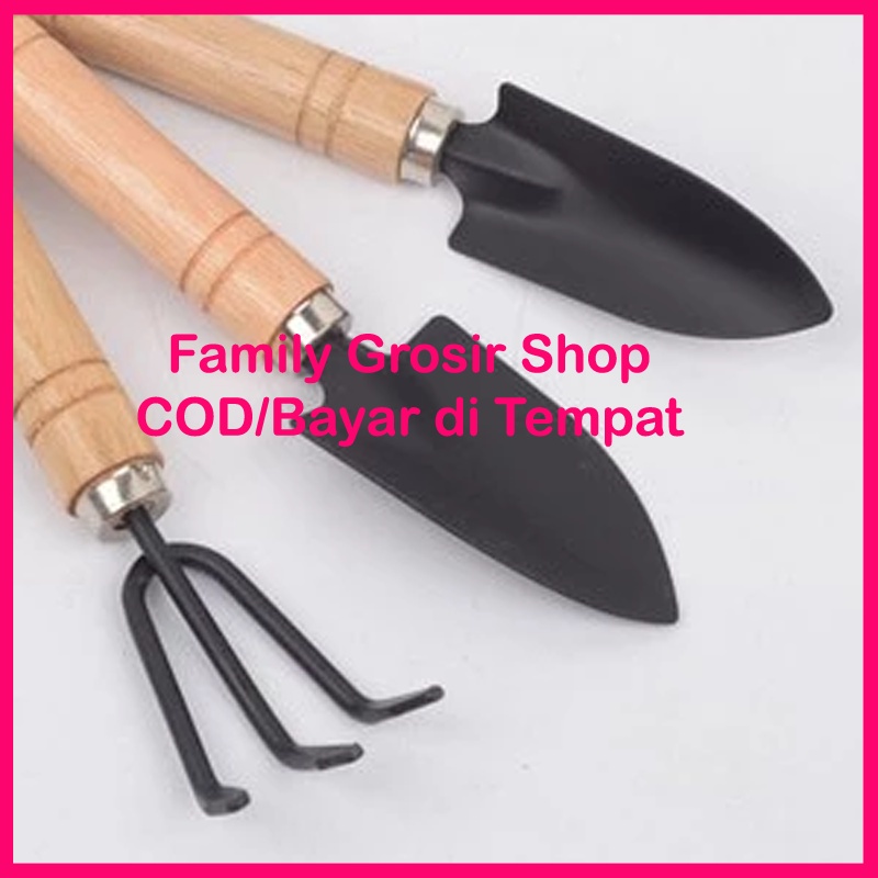 Peralatan alat berkebun sekop garu mini 3 in 1 garden tools