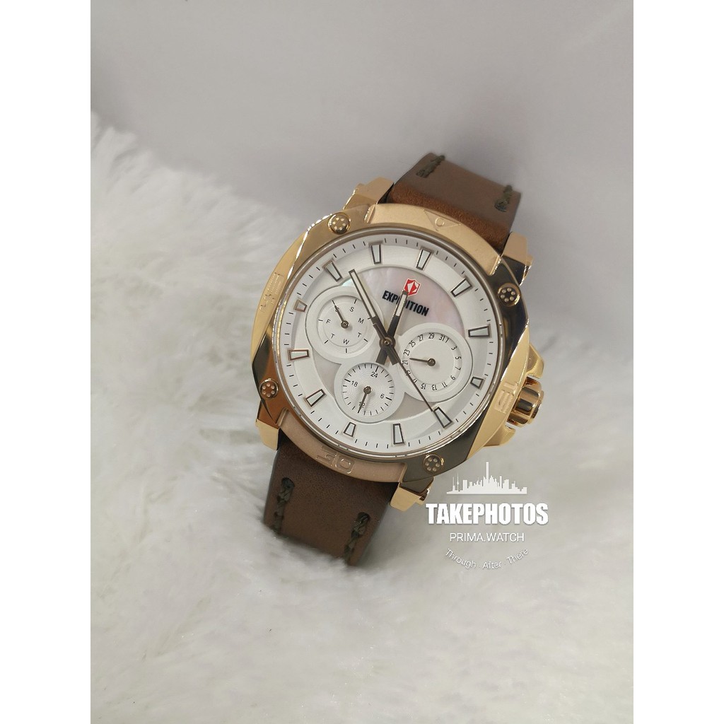 swiss expedition e 6606 m / jam tangan expedition e6606m cewek full rose gold