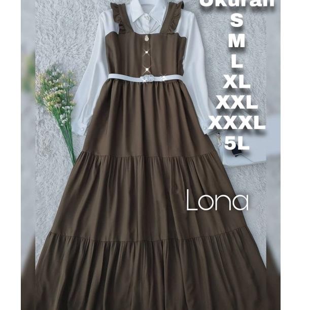 (P-ORO> (➸> Lona Dress GAMIS LIVY MOSCREPE JUMBO UKURAN S M L XL XXL XXXL 4XL 5L BIG SIZE KOREAN STY