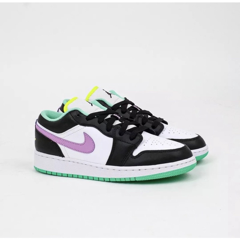 air jordan 1 low black white purple GS