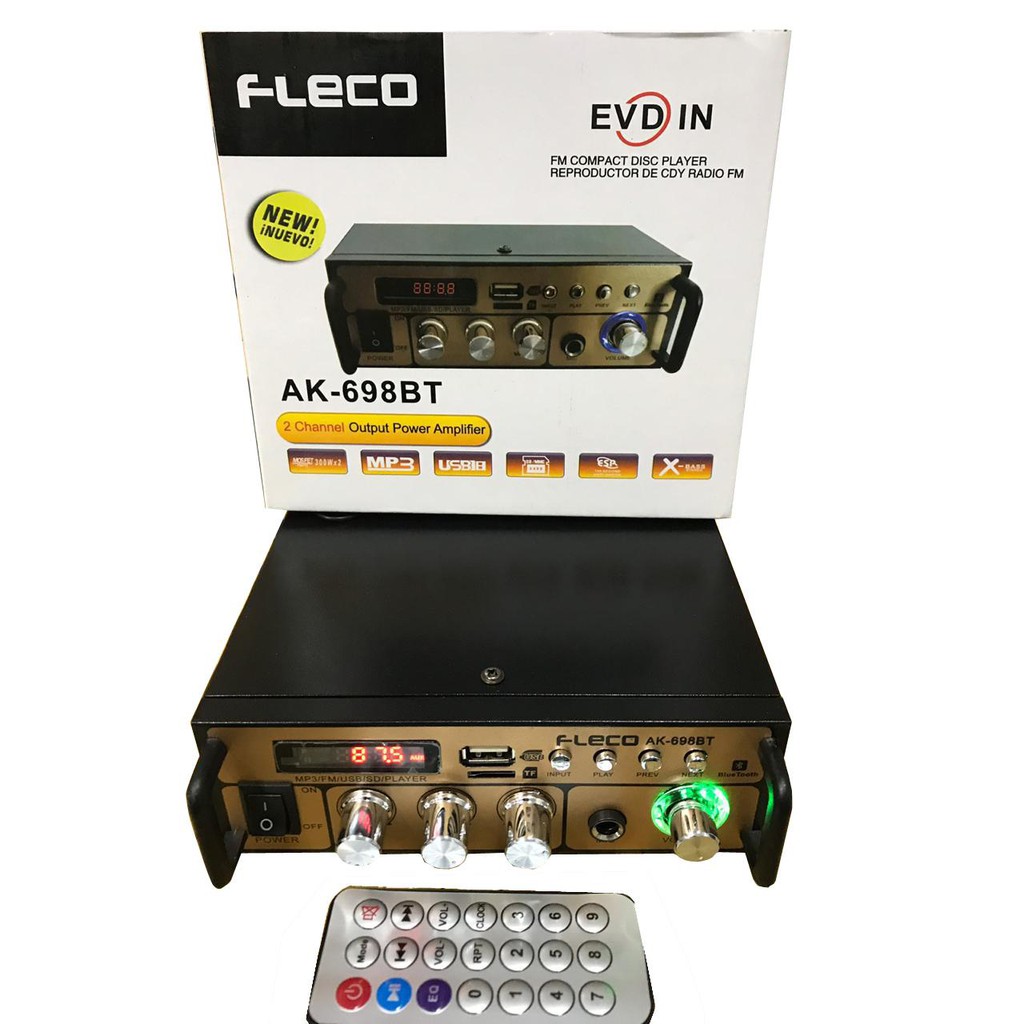 FLECO AK-698BT Mini Amplifier Bluetooth Stereo Karaoke
