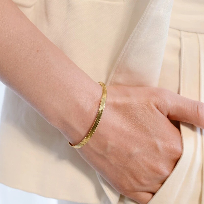 Gelang Rantai Tulang Ular Model Minimalis Gaya Korea Bohemian Untuk Pria Dan Wanita