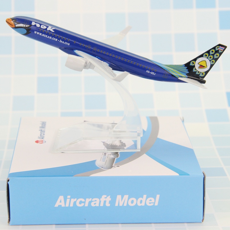 Thailand Air NOK Boeing 737model Pesawat Diecast Metal Thai Airways Ungu Biru Kuning Putih Bird B737 Pesawat Airplane