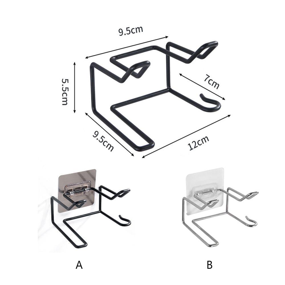 [Elegan] Tempat Pengering Rambut Stainless Steel Penyimpanan Yang Dipasang Di Dinding Aksesoris Rak Penyimpanan Rak Kamar Mandi Hairdryer Holder Rack