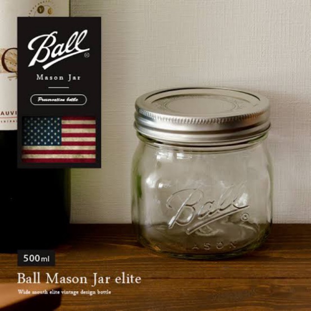 Ball Mason Jar Elite Wide Mouth Clear 500ml 16oz Toples Wadah Penyimpanan Makanan Shopee Indonesia
