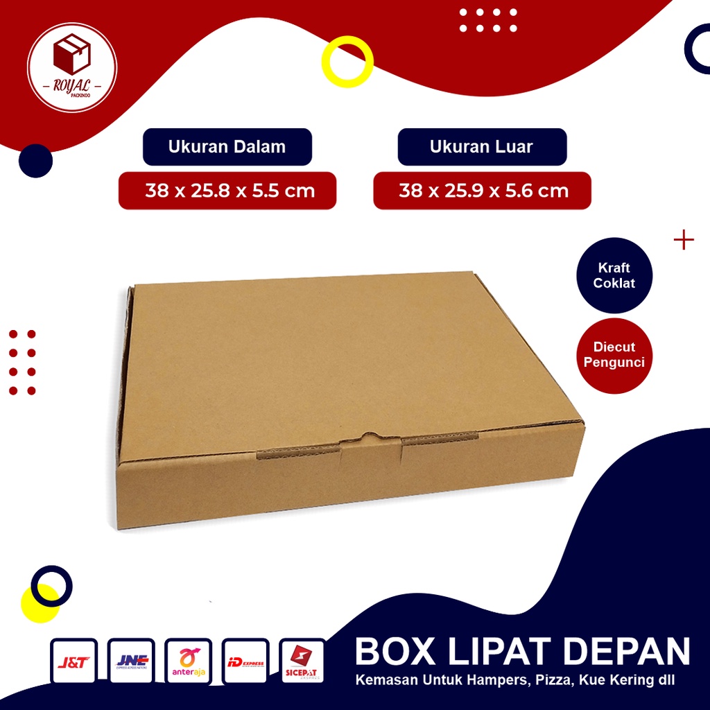 

Box ( 38 x 26 x 6 cm) Polos/Packing/Kuker/BoxKueKering/Kuker isi 6 - Bisa Custom Sablon Printing