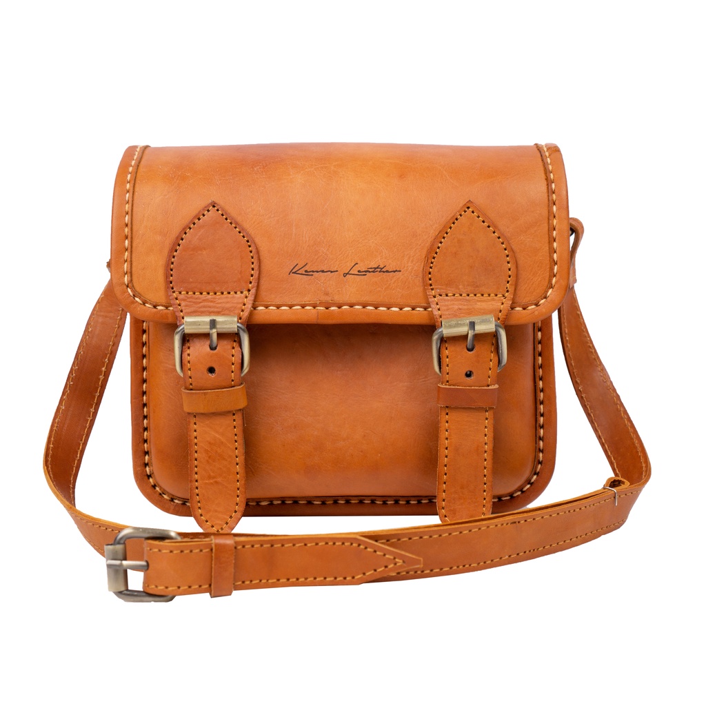 Kenes Leather Sling Bag Wanita Tas Selempang Kulit Asli Soul Nabati - Free Grafir Nama