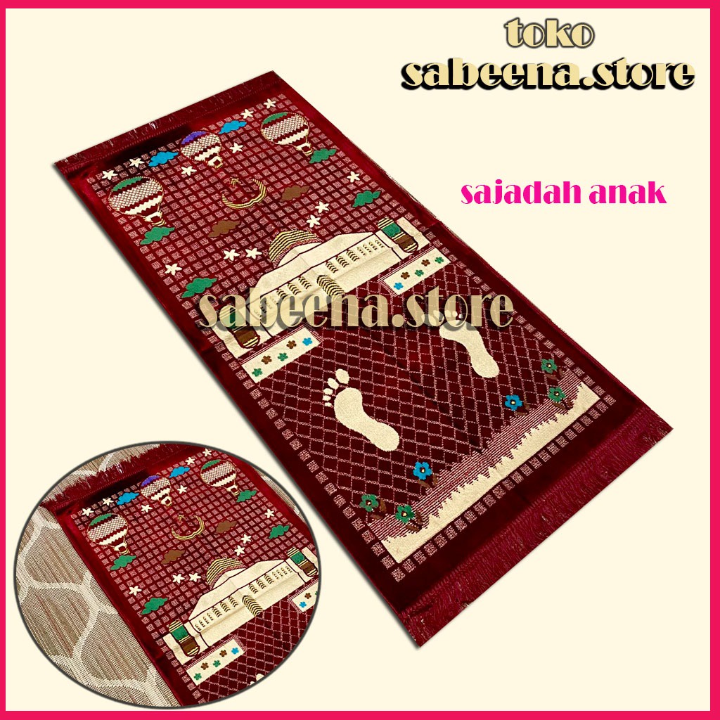 Terbaru Sajadah Anak Motif Karakter Tebal Ukuran 53 cm x90 cm Perlengkapan Sholat By Sabeena Store