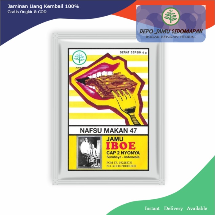 

Jamu IBOE - 1 Pack Nafsu Makan @ 10 Sachet