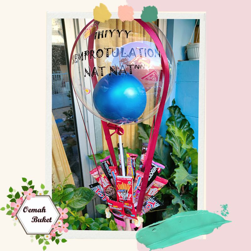 Buket Balon | Buket Snack | Buket Balon Snack | Buket Wisuda | Buket Ulang Tahun | Oemah Buket Sidoa