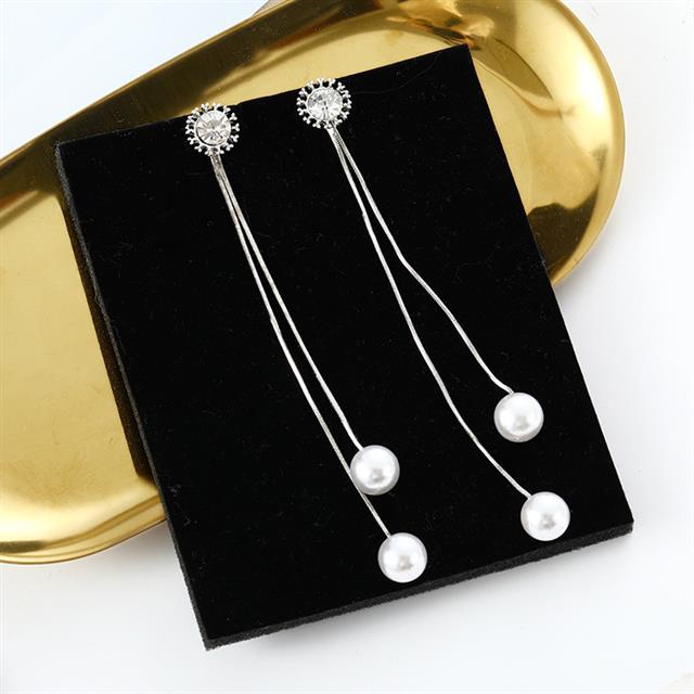 Gaya Korea temperamental peri panjang anting-anting imitasi mutiara liontin anting-anting kepribadia