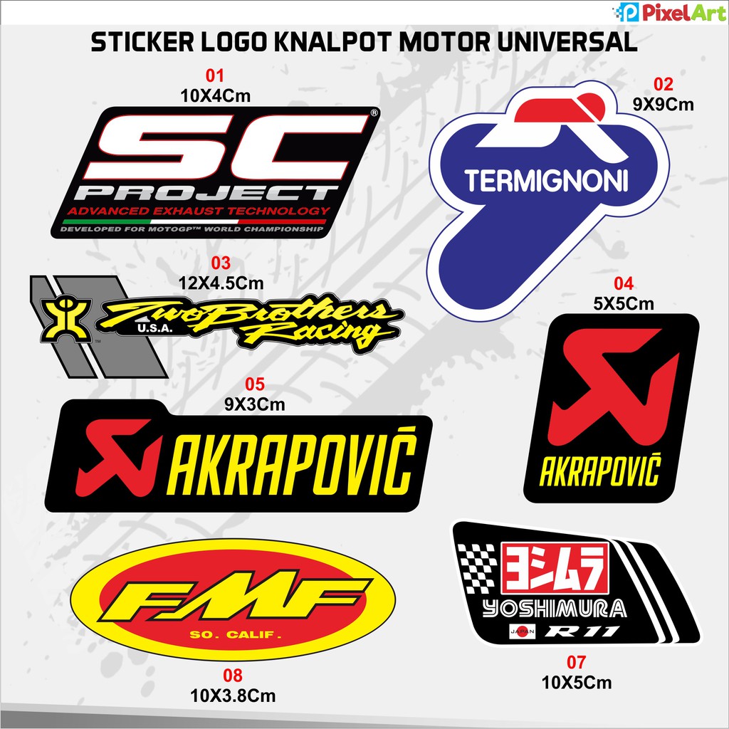 [SATUAN 1PCS] STICKER LOGO KNALPOT MOTOR STIKER GSX CBR R1 R25 R15 KTM DUCATI LEM KUAT TAHAN PANAS (