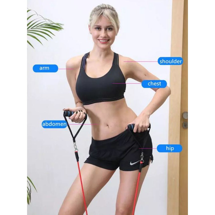 11 in 1 SET TALI PEMBANTU FITNESS GYM POWER RESISTANCE BANDS STRETCHING ~ 826