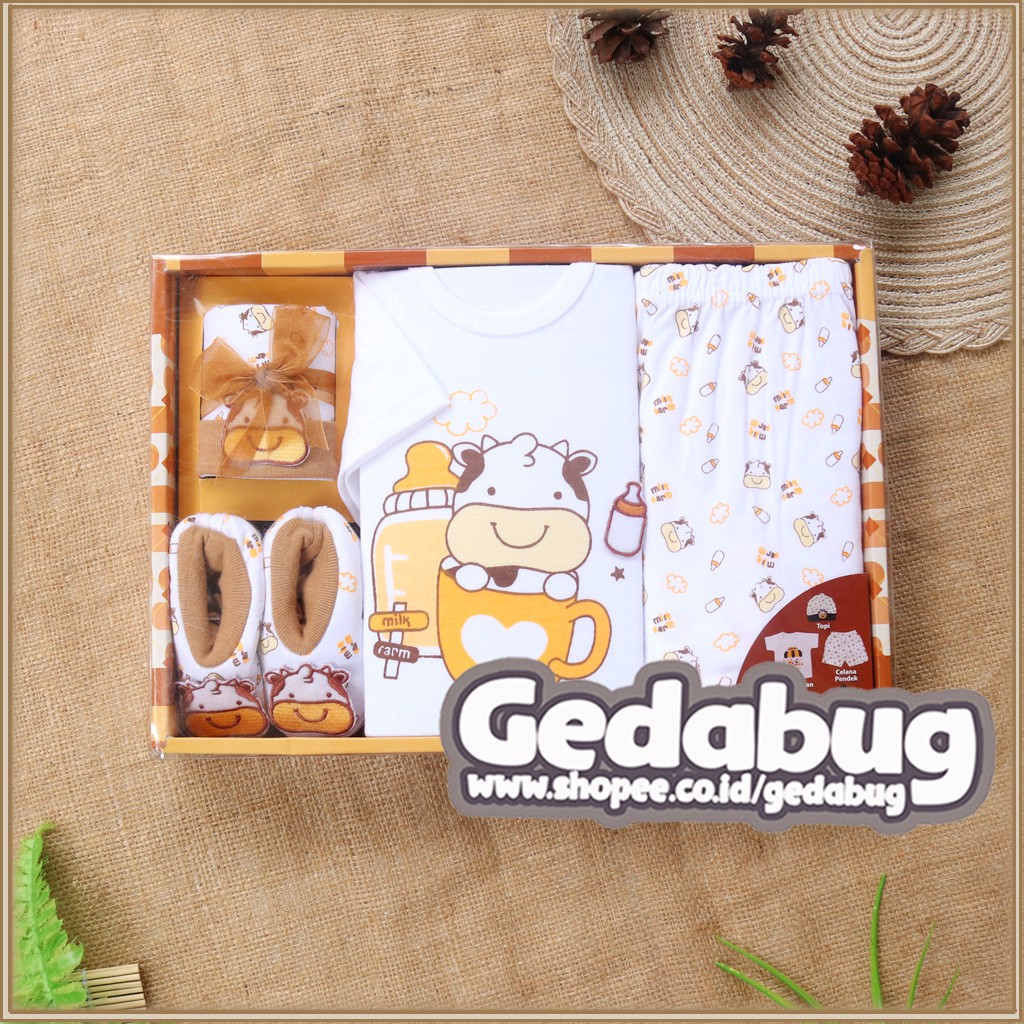 Baby Set Kiddy Coklat Kado Bayi | Perlengkapan Pakaian Bayi New Born