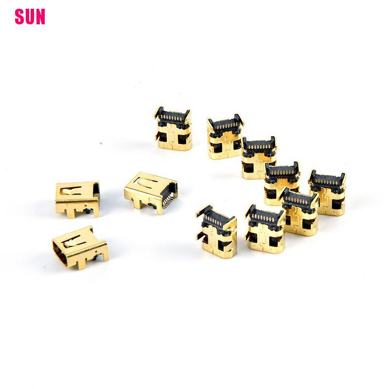 (Bf) 10pcs / 100pcs Konektor Soket Pcb Smt Mini Usb 8 Pin Female