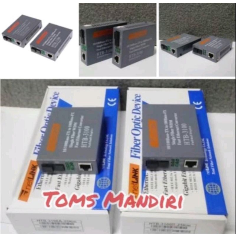 Media Converter FO 10-100 Mbps 1 Pair A Dan B Single Core Fiber Optik