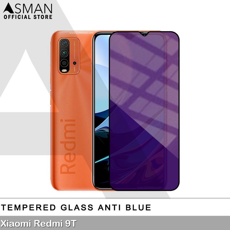 Tempered Glass Blue Light Full Lem Xiaomi Redmi 9T Anti Radiasi Screen Protector