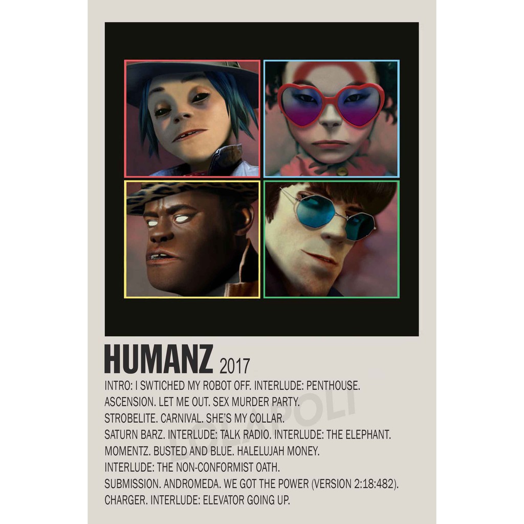 Poster Cover Album Humanz - Gorillaz