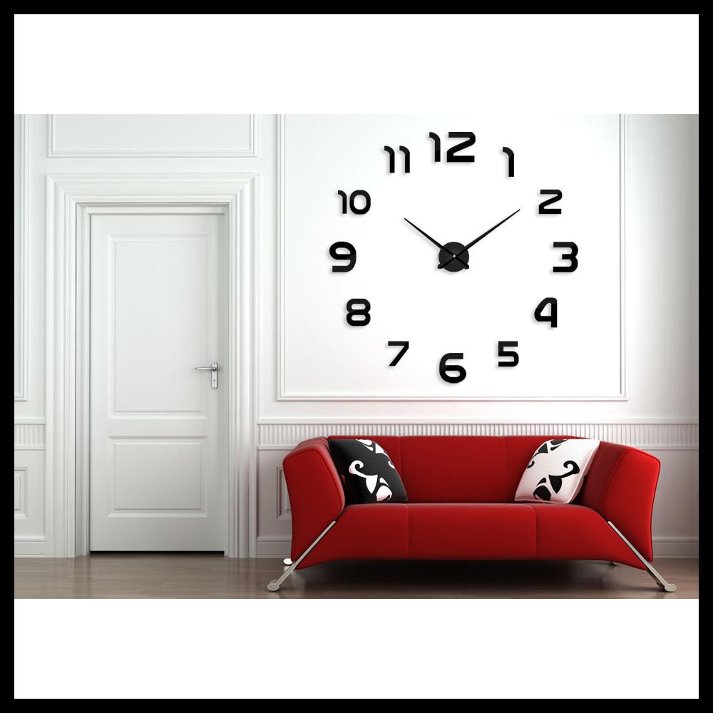 Taffware Jam Dinding Besar DIY Giant Wall Clock Quartz Creative Design 80-130cm DIY-105 Bla Grab