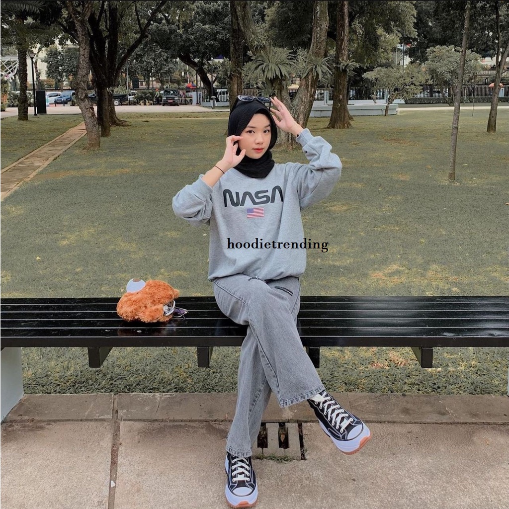 HODISO - Basic Sweater Nasa USA Flag Size M-Xxl Unisex (Pria&amp;Wanita)