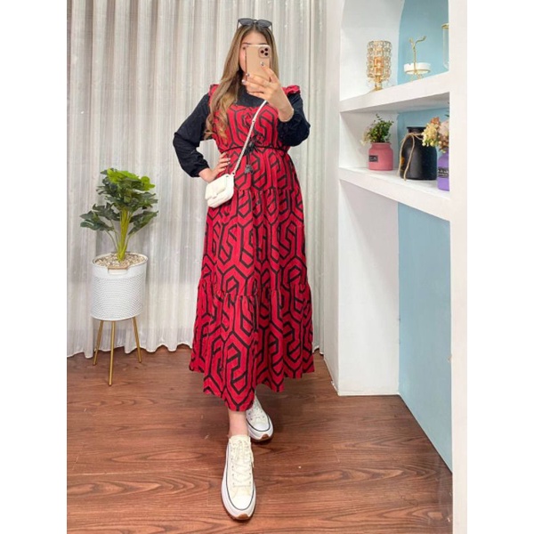 NEW MIDI ZARA FREE BELT TERLARIS MIDI DRESS SUSUN KEKINIAN