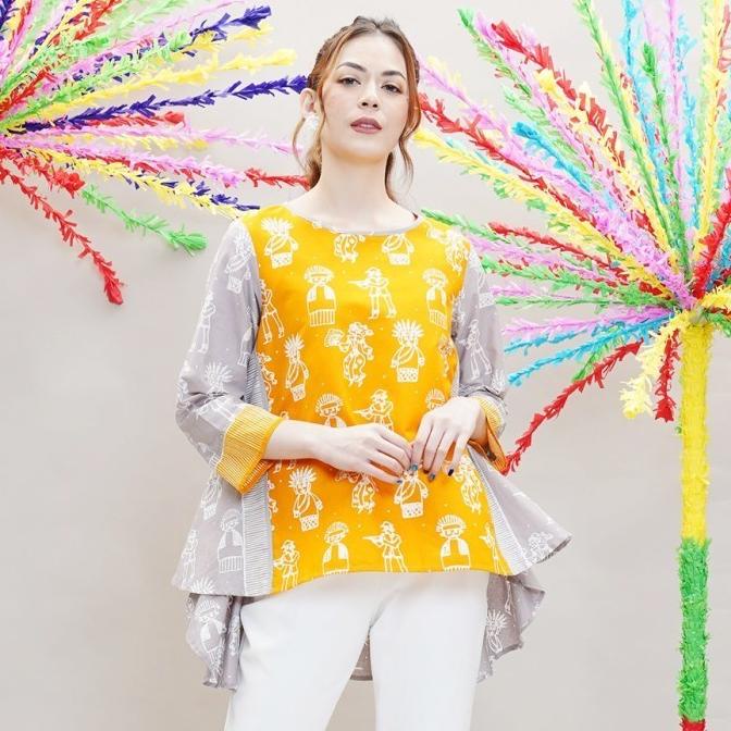NONA RARA - Orci Betawi T0895, Baju atasan kerja blouse batik wanita