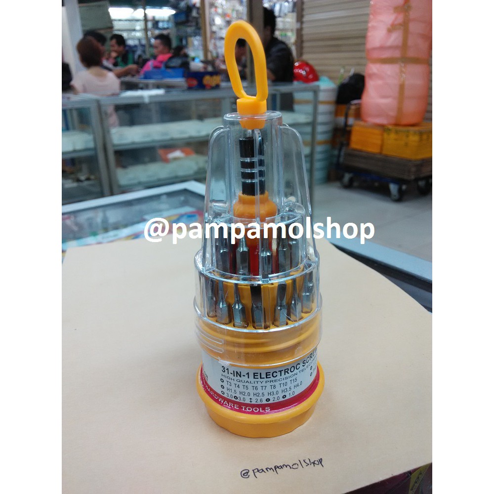 Obeng Set 31 in 1 Minus Plus Bintang Screwdriver Tambah Service Buka HP Hardware Tools Ganti Casing