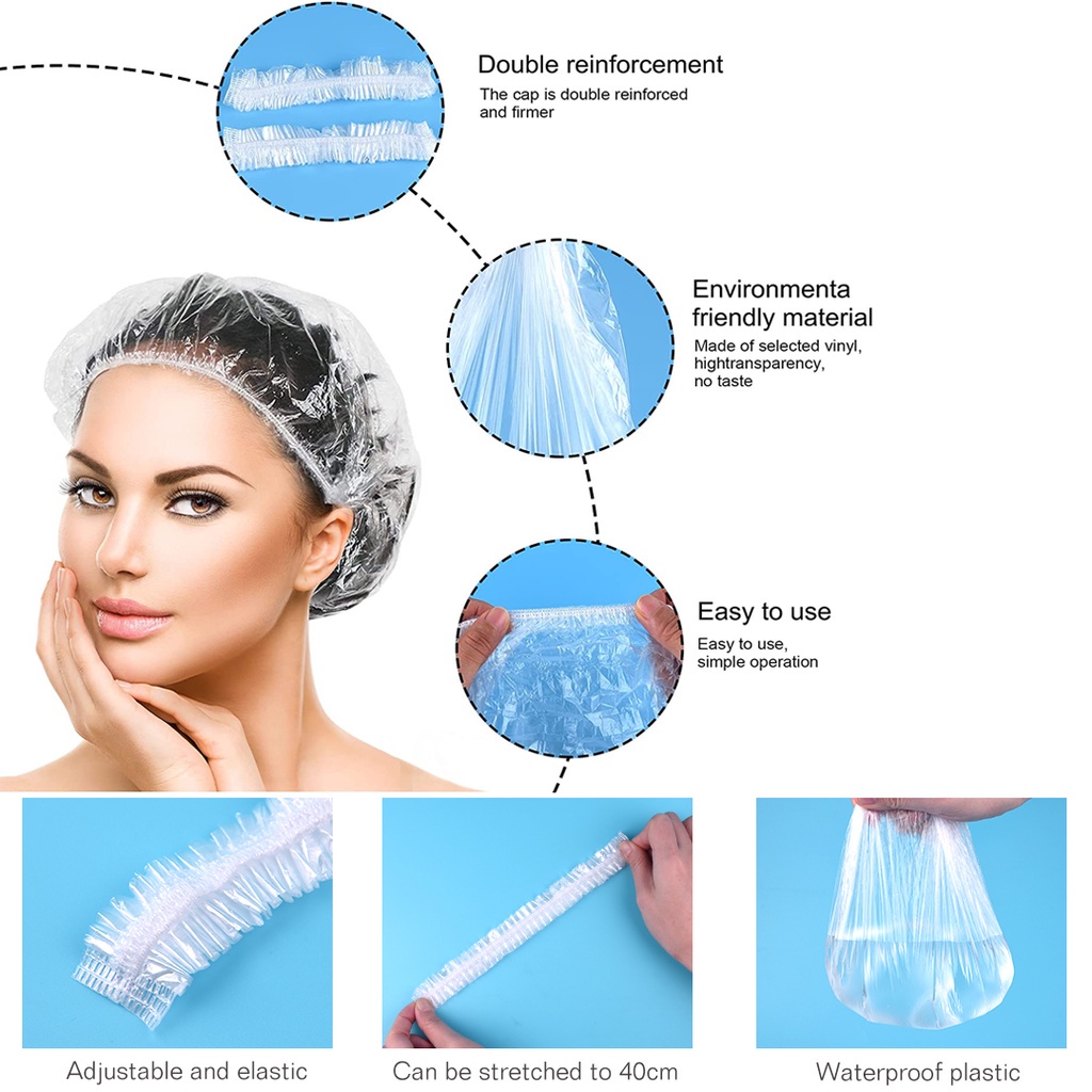 ☀ INDOLAND ☀ R571 SHOWER CAP / PENUTUP RAMBUT PLASTIK / SHOWER CAP PLASTIK BENING