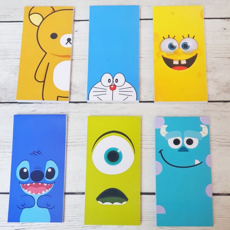 

Cartoon Character Long Notes Buku Catatan Tulis Notebook Notepad Doraemon Rilakkuma Monster inc Stitch Spongebob Hampers Souvenir Birthday