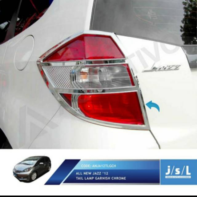 Garnish lampu belakang all new Jazz 2008-2013 type S chrome jsl