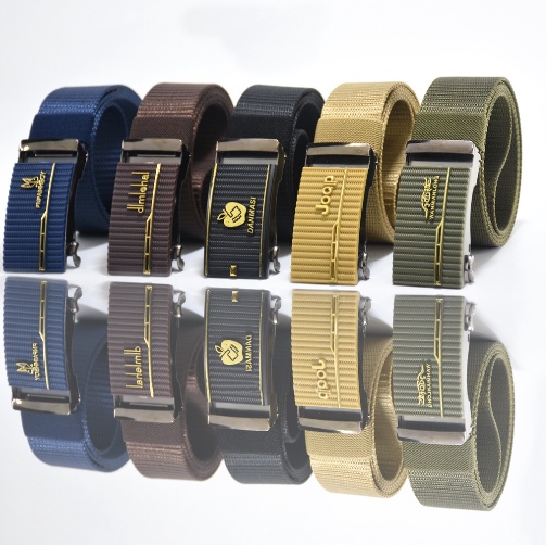 Ikat Pinggang Pria Nylon Kanvas Kepala Besi ABS Sabuk Pria Canvas Trendy Gesper NYLON Men Belt - 40-NLD-BDK