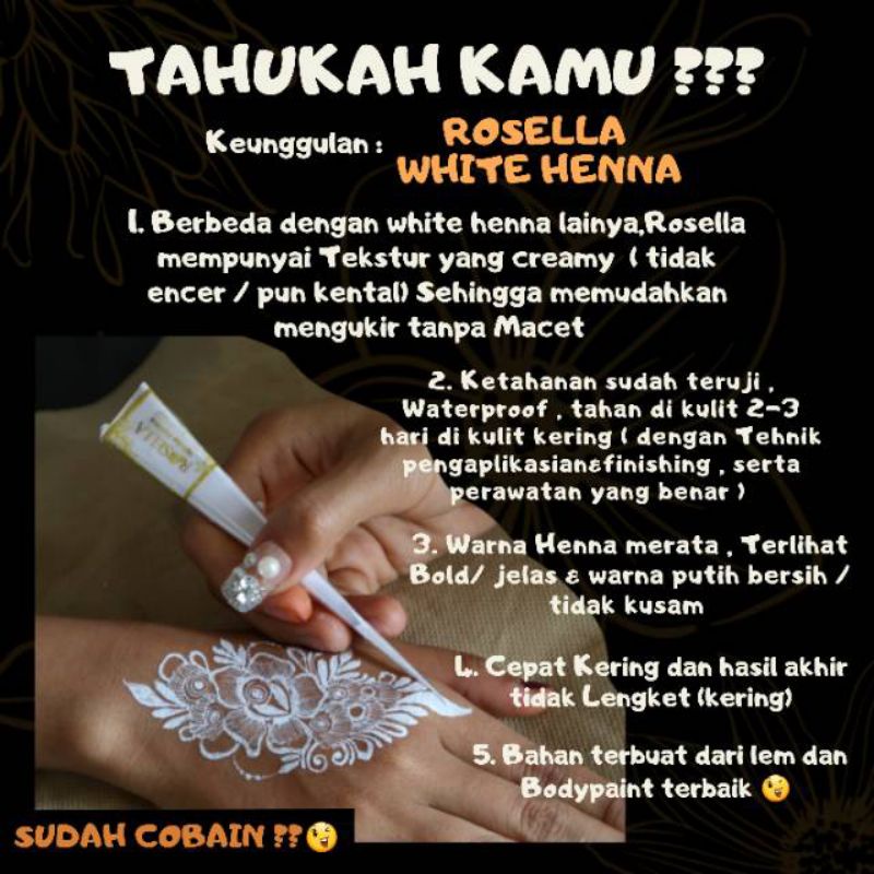 Rosella white henna / henna putih  / henna rahma