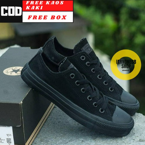 Sepatu AllStar Grade Ori Sneakers Kasual Bahan Kanvas Foto Realpic Warna Hitam Biru Abu/Putih .,.,.