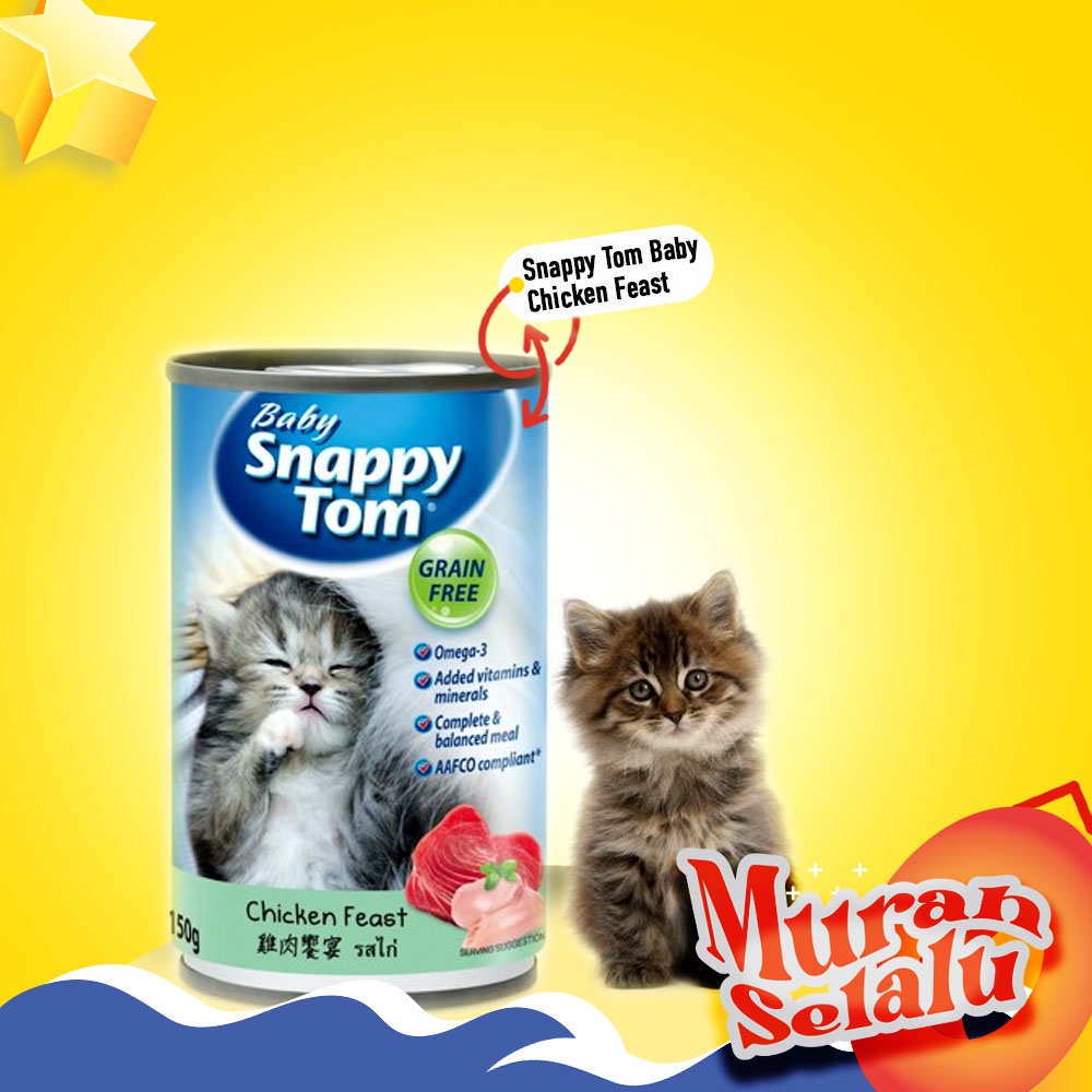 Baby Snappy Tom 400 gr Kitten Cat Wet Food Makanan Kucing Kaleng - Chicken