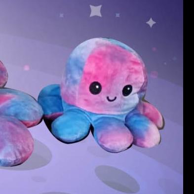 Rainbow Series Boneka Gurita Bolak-Balik Ganti Mood Pelangi - purple rainbow