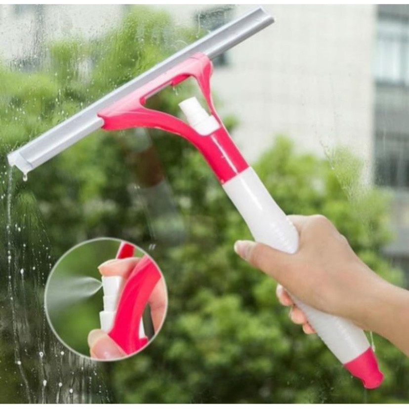 ( BISA COD ) PROMO WIPER SPRAY PEMBERSIH KACA 2 IN 1 DENGAN TABUNG SEMPROTAN / SPRAY WINDOW CLEANER