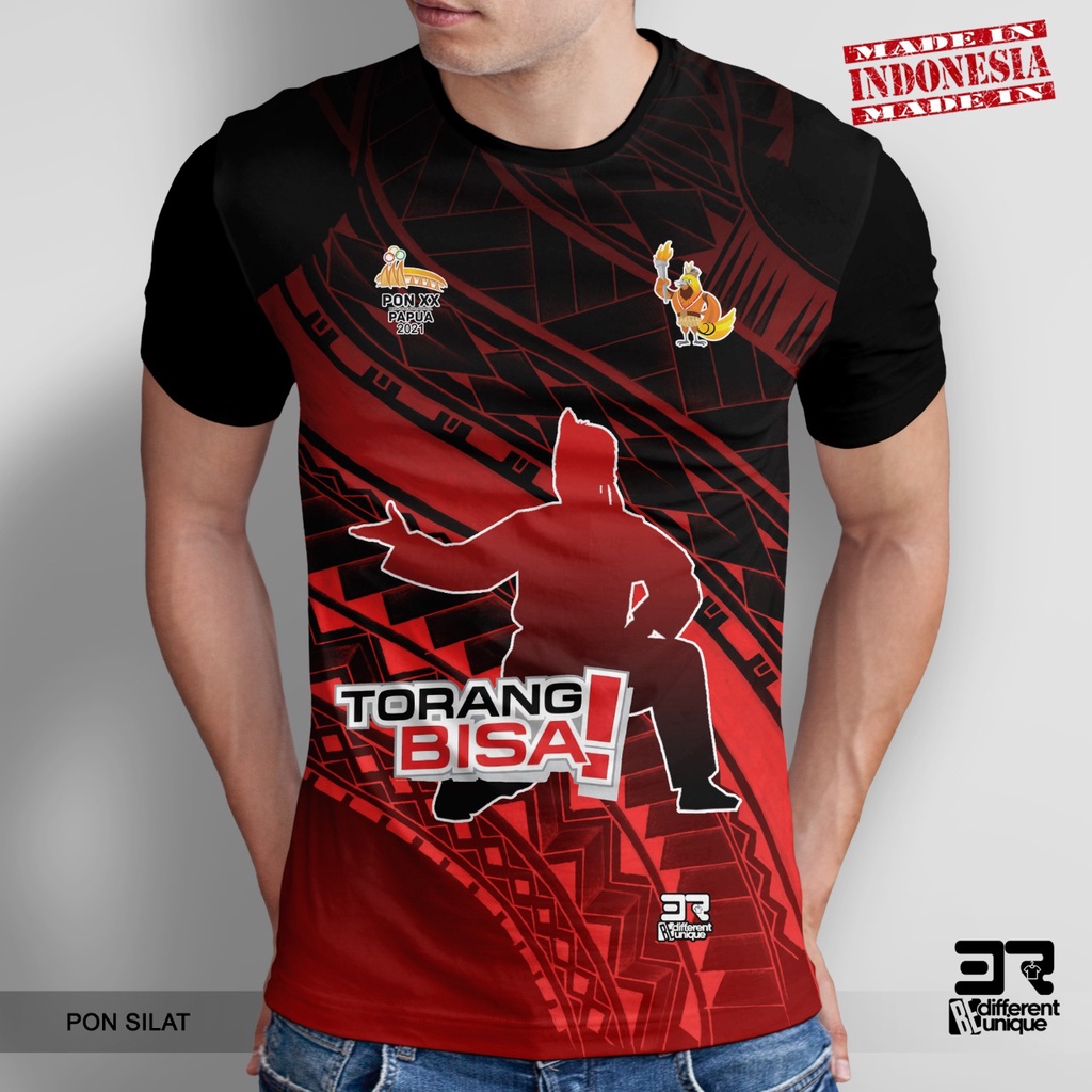 KAOS PRINT 3D DISTRO 3R UNISEX DEWASA & ANAK PON XX PAPUA SILAT 1 ( PON SILAT )