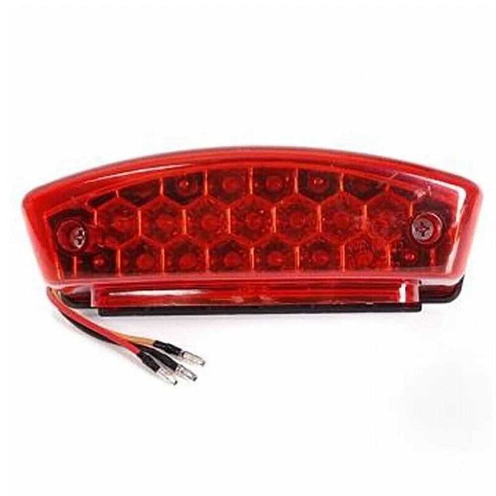 Lanfy Lampu Plat Nomor Cahaya Putih Lampu Rem Sepeda Motor 21lampu LED Lampu Belakang Tail Stop Light Rem Stop Lamp