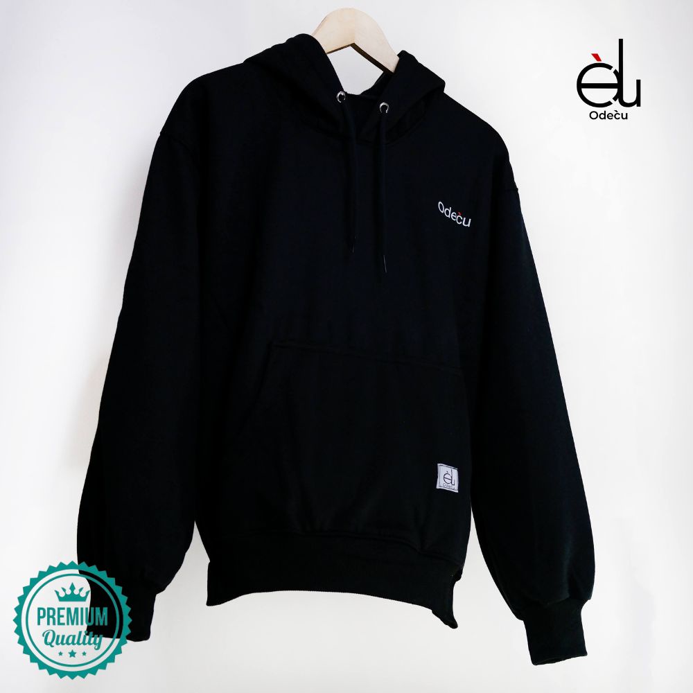 ODECU PREMIUM HOODIE BLACK SWEATER OVERSIZE WANITA PRIA