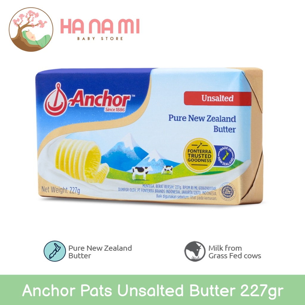 Anchor Pats Unsalted Butter 227gr - Mentega Tawar