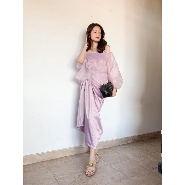 Hyuna Set by NAMELIS (Set Organza / Set Kondangan / Baju Pesta)-Lilac