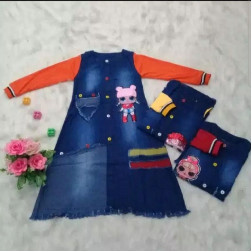 Gamis Jeans LED Anak Premium