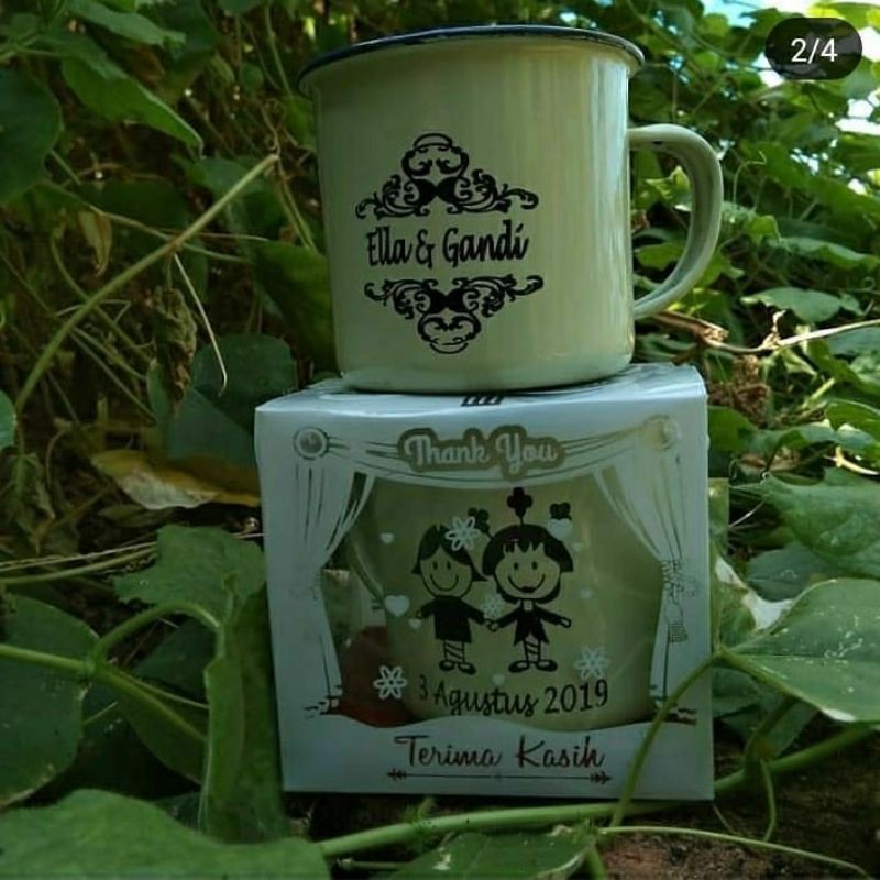 gelas enamel 7cm sablon peking Box