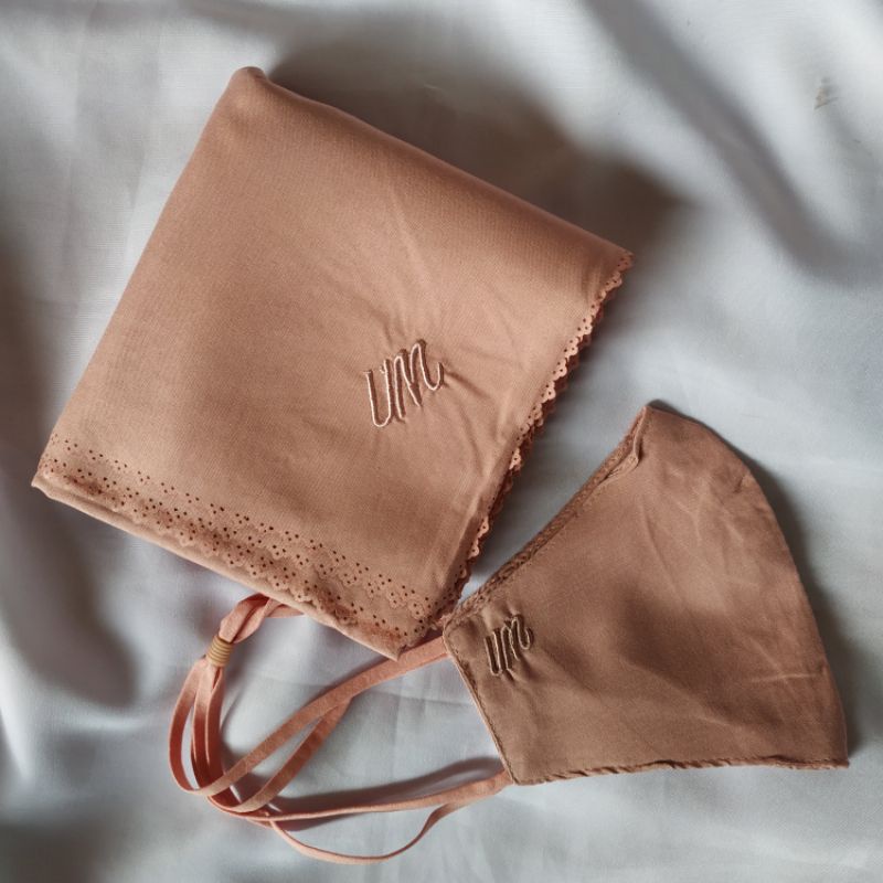 Jilbab umama voal miracle plain masker LC bordir UM lasercut grosir promo random ecer-UM~Dove